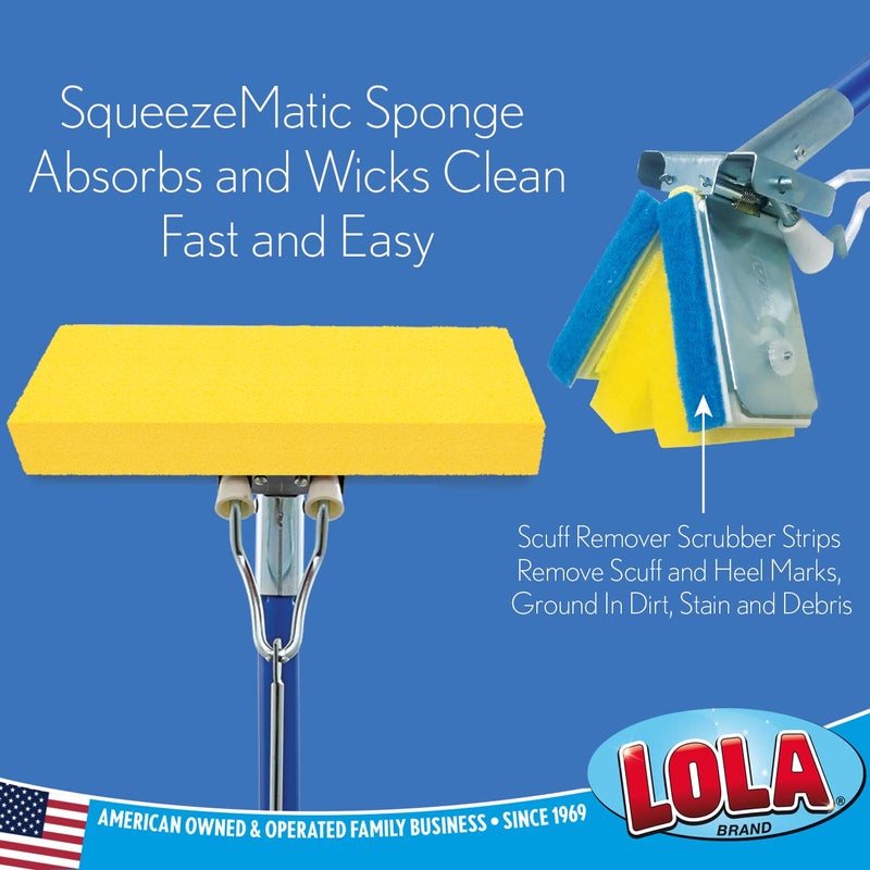 Lola Products Squeeze Matic Butterfly Sponge Mop Refill  9"" Wide Head  Replacement Head for Floor Cleaning  Compatible w/Quickie Type S Sponge Mops  2 Pack - Image 2